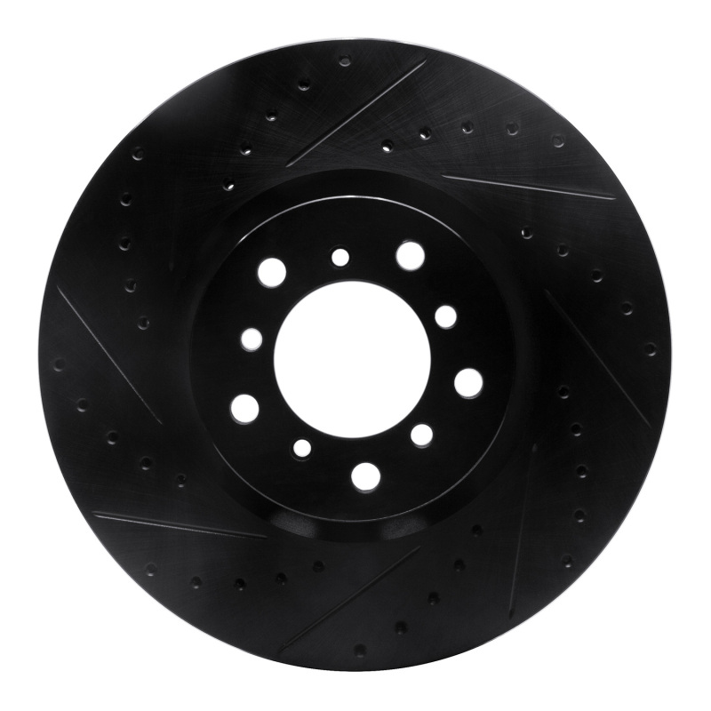 BMW M5 Brake Rotor (1) - Right Front - R1 Concepts - Drilled & Slotted - Black - `00-`03